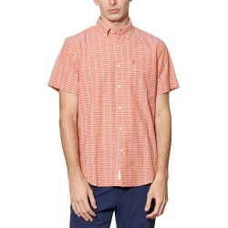 карирана,риза,мъжки,ризи,original,penguin,crinkle,yarn,check,short,sleeve,shirt,flame,(orange)