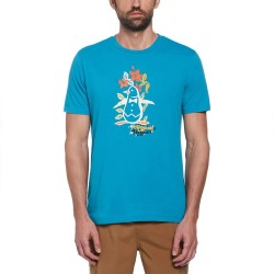 тениска,мъжки,тениски,original,penguin,graphic,emb,puff,floral,pete,short,sleeve,t,shirt,blue