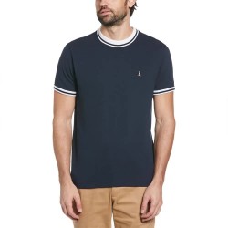 тениска,мъжки,тениски,original,penguin,organic,piqueue,ribbed,tipping,short,sleeve,t,shirt,dark,sapphire,(blue)