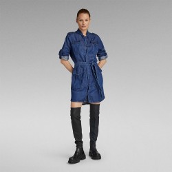 рокля,дамски,поли,и,рокли,g,star,field,long,sleeve,long,dress,blue