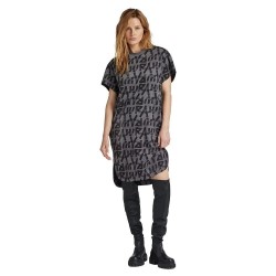 рокля,дамски,поли,и,рокли,g,star,printed,short,sleeve,short,dress,grey,asphalt,raw,paint,(grey)