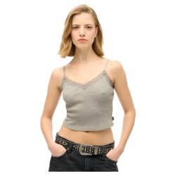 тениска,дамски,тениски,superdry,essential,lace,trim,crop,cami,sleeveless,t,shirt,green,(grey,marl)