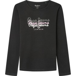тениска,детски,тениски,pepe,jeans,tianne,long,sleeve,t,shirt,black,(black)