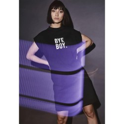 детска,фланелка,с,къс,ръкав,дамски,поли,и,рокли,miss,tee,bye,boy,short,sleeve,short,dress,black,(black)