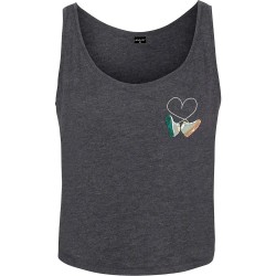 тениска,дамски,тениски,miss,tee,kicks,love,emb,sleeveless,t,shirt,grey,(charcoal)