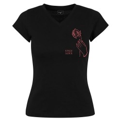 тениска,дамски,тениски,miss,tee,only,love,short,sleeve,t,shirt,black,(black)