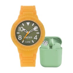 Часовник Watx WAPACKEAR18_M woman watch - Yellow (Transparent / Orange / Green) часовник,часовници,watx,wapackear18,m,woman,watch,yellow,(transparent,orange,green)
