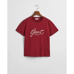 тениска,дамски,тениски,gant,reg,script,short,sleeve,t,shirt,plumped,red,(red)