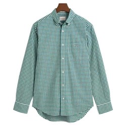 риза,с,дълъг,ръкав,мъжки,ризи,gant,classic,gingham,long,sleeve,shirt,green