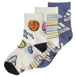 Чорапи Adidas Bubbles crew socks 3 pairs - White / Blue (Chalk White / Preloved Ink / Chalk White) чорапи,детски,чорапи,adidas,bubbles,crew,socks,3,pairs,white,blue,(chalk,white,preloved,ink,chalk,white)