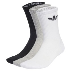чорапи,мъжки,чорапи,adidas,originals,trefoil,cushion,crew,socks,3,pairs,multicolor,(white,medium,grey,heather,black)