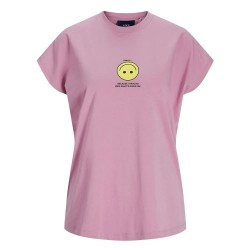 тениска,дамски,тениски,jack,&,jones,astrid,boxy,jjxx,short,sleeve,t,shirt,moonlite,mauve,print,yellow,smiley,(pink)