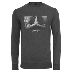 тениска,мъжки,пуловери,mister,tee,pray,sweatshirt,grey,(charcoal)