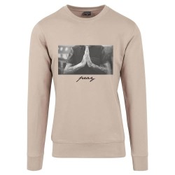 тениска,мъжки,пуловери,mister,tee,pray,sweatshirt,darksand,(beige)