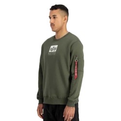 блуза,мъжки,пуловери,alpha,industries,satin,logo,sweatshirt,dark,olive,(green)
