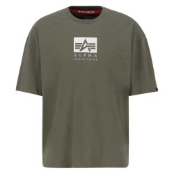 тениска,мъжки,тениски,alpha,industries,satin,logo,t,short,sleeve,t,shirt,dark,olive,(green)