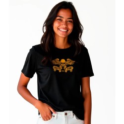 тениска,дамски,тениски,kruskis,skull,wings,short,sleeve,t,shirt,black,(black)