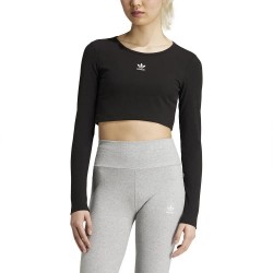 къса,блуза,дамски,топове,adidas,originals,essentials,ribbed,crop,long,sleeve,top,black