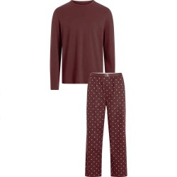 пижама,мъжки,пижами,calvin,klein,000nm2846e,long,sleeve,pyjama,brown