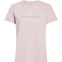 тениска,дамски,тениски,calvin,klein,jeans,chenille,monologo,regular,short,sleeve,t,shirt,beige