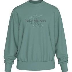 блуза,мъжки,пуловери,calvin,klein,jeans,chenille,monologo,sweatshirt,green