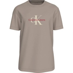 тениска,мъжки,тениски,calvin,klein,jeans,distressed,monologo,short,sleeve,t,shirt,beige