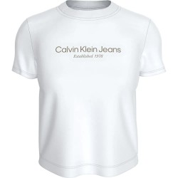 бебешка,тениска,дамски,тениски,calvin,klein,jeans,institutional,graphic,baby,short,sleeve,t,shirt,white,(bright,white)