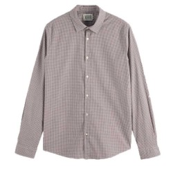 карирана,риза,мъжки,ризи,scotch,&,soda,micro,check,long,sleeve,shirt,brown