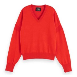 блуза,дамски,пуловери,дамски,плетени,дрехи,scotch,&,soda,177710,v,neck,sweater,red