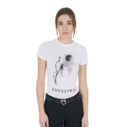 тениска,дамски,тениски,equestro,moon,riding,cotton,short,sleeve,t,shirt,white
