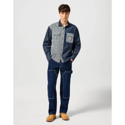 риза,с,дълъг,ръкав,мъжки,ризи,wrangler,casey,colorblock,long,sleeve,shirt,blue,(mixed,denim)
