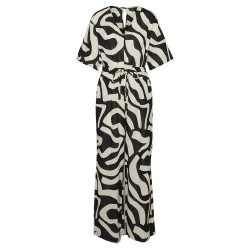 Гащеризон Vero moda Agnete 3/4 sleeve jumpsuit - Multicolor (Black / Aop Graphic Sand Dollar) гащеризон,дамски,гащеризони,vero,moda,agnete,3,4,sleeve,jumpsuit,multicolor,(black,aop,graphic,sand,dollar)