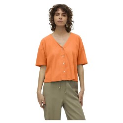 риза,с,къс,ръкав,дамски,блузи,дамски,ризи,vero,moda,mymilo,short,sleeve,shirt,orange,(tangerine)