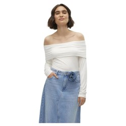 тениска,дамски,тениски,vero,moda,regitze,long,sleeve,t,shirt,snow,white,(white)
