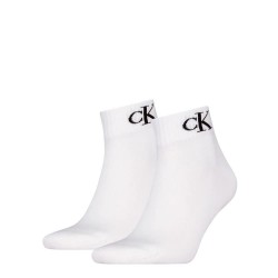 Чорапи Calvin klein 701228805 Quarter short socks 2 pairs - White (White) чорапи,мъжки,чорапи,дамски,чорапи,calvin,klein,701228805,quarter,short,socks,2,pairs,white,(white)