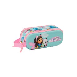 канцеларски,принадлежности,safta,gabby´s,dollhouse,3d,double,pencil,case,blue,pink,(multicolor)