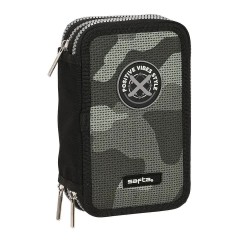 канцеларски,принадлежности,safta,stone,triple,filled,pencil,case,36,units,black,grey,(multicolor)