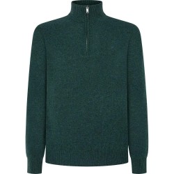 блуза,мъжки,пуловери,hackett,lambswool,half,zip,sweater,green,(forest,night,green)