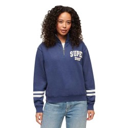 блуза,дамски,блузи,superdry,athletic,applique,half,zip,sweatshirt,blue,(mariner,navy)