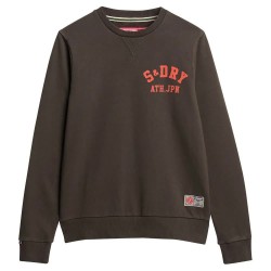 блуза,мъжки,пуловери,superdry,athletic,printed,sweatshirt,brown,(bison,black)