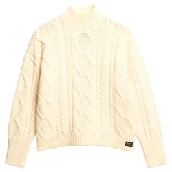 блуза,дамски,пуловери,дамски,плетени,дрехи,superdry,cable,high,neck,sweater,jasper,white,(white)