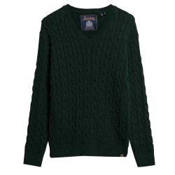 блуза,дамски,пуловери,дамски,плетени,дрехи,superdry,cable,v,neck,sweater,green,(darkest,pine,green)