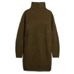 рокля,дамски,поли,и,рокли,superdry,chunky,rib,long,sleeve,midi,dress,green