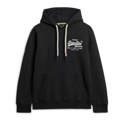 суичър,мъжки,пуловери,superdry,classic,vl,graphic,hoodie,phantom,black,marl,(black)