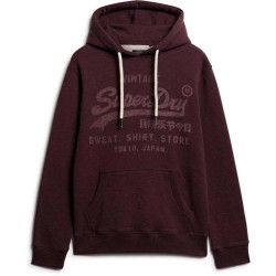 суичър,мъжки,пуловери,superdry,classic,vl,graphic,hoodie,track,burgundy,marl,(red)