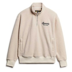 блуза,дамски,блузи,superdry,country,club,borg,half,zip,sweatshirt,beige