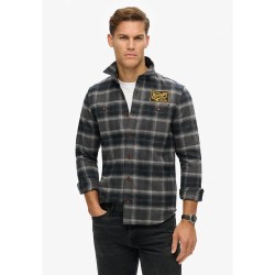 карирана,риза,мъжки,якета,superdry,embroidered,check,overshirt,grey