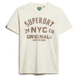 тениска,мъжки,тениски,superdry,embroidered,script,graphic,short,sleeve,t,shirt,vintage,cream,(beige)