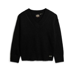 блуза,дамски,пуловери,дамски,плетени,дрехи,superdry,essential,v,neck,sweater,black,(black)