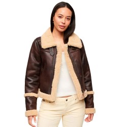 яке,мъжки,якета,дамски,якета,и,палта,superdry,faux,shearling,crop,jacket,brown,(dark,brown)